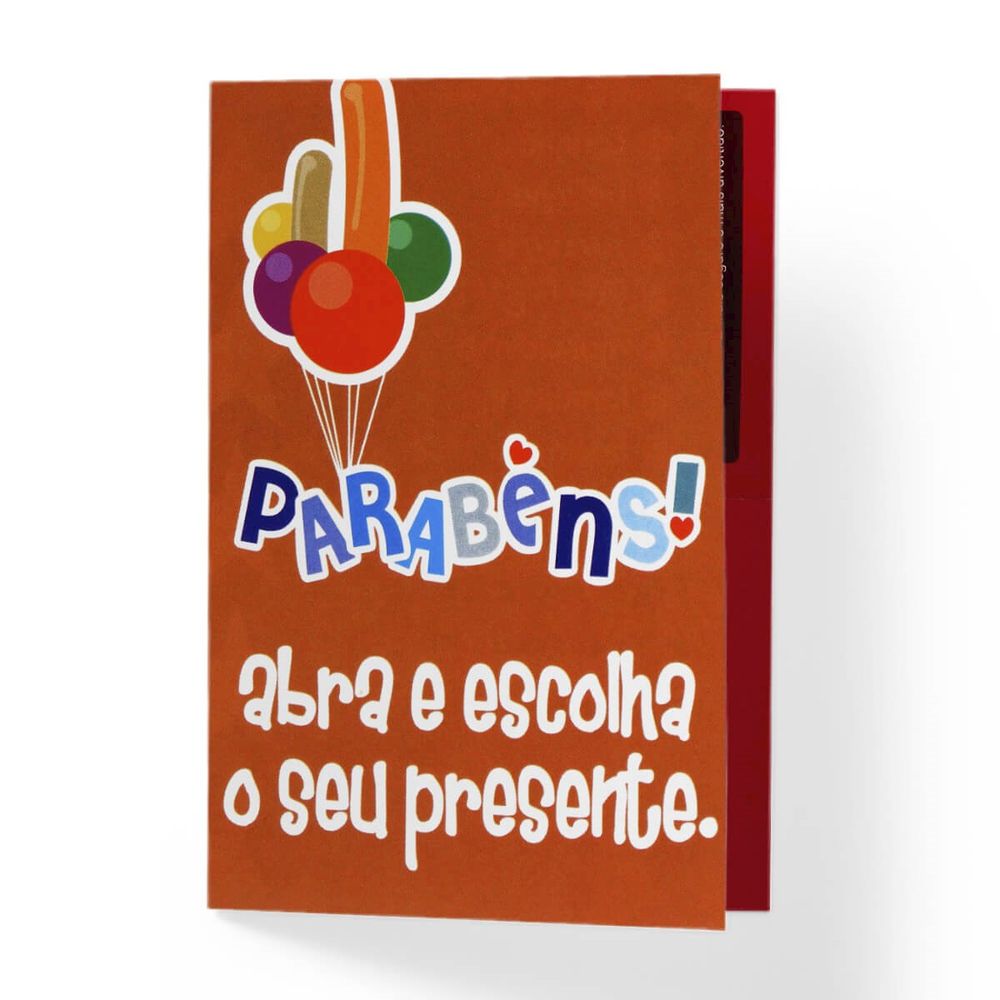 Cartão de Presente - Parabéns Abra e Escola o Seu Presente 