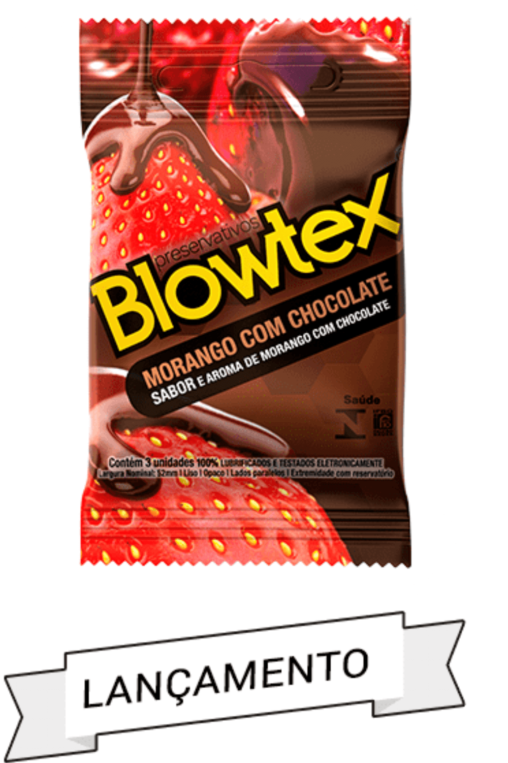 PRESERVATIVO BLOWTEX - SABOR MORANGO COM CHOCOLATE 