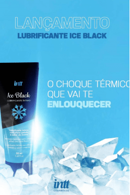 LUBRIFICANTE ICE BLACK  - SABOR MENTA - A BASE DE ÁGUA 50ML INTT