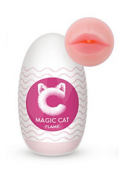 Masturbador EGG em Cyberskin - Magic Cat Flame - Formato Boca