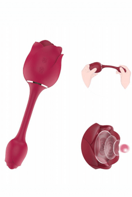Vibrador em Formato de Rosa e Botão de Rosa Estimulador e Pulsador de Clitóris e Ponto G - Immortal Flower 3   